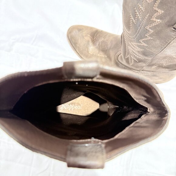 X Appeal Women’s Western Cowboy Boots, Size 9, Brown Faux Leather, Embroidered - Picture 5 of 8